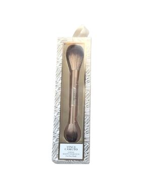 Vince Camuto Luxury Beauty Collection Duo Face Brush Gold Tone Handle